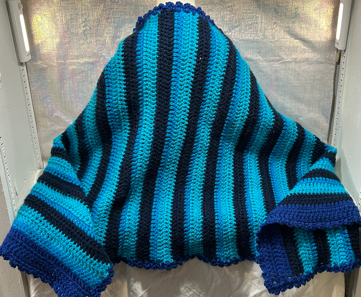 Crocheted Striped Prayer Shawls