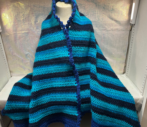 Crocheted Striped Prayer Shawls