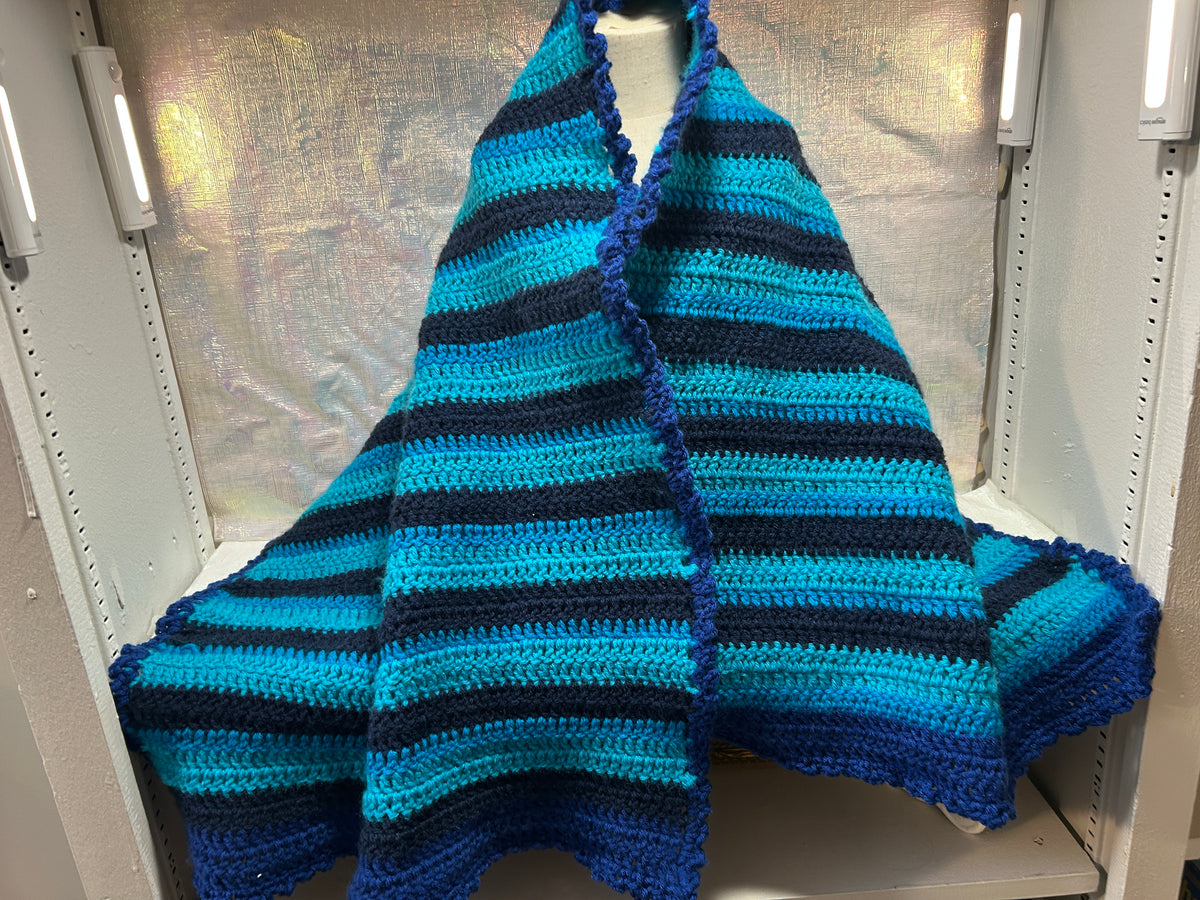 Crocheted Striped Prayer Shawls