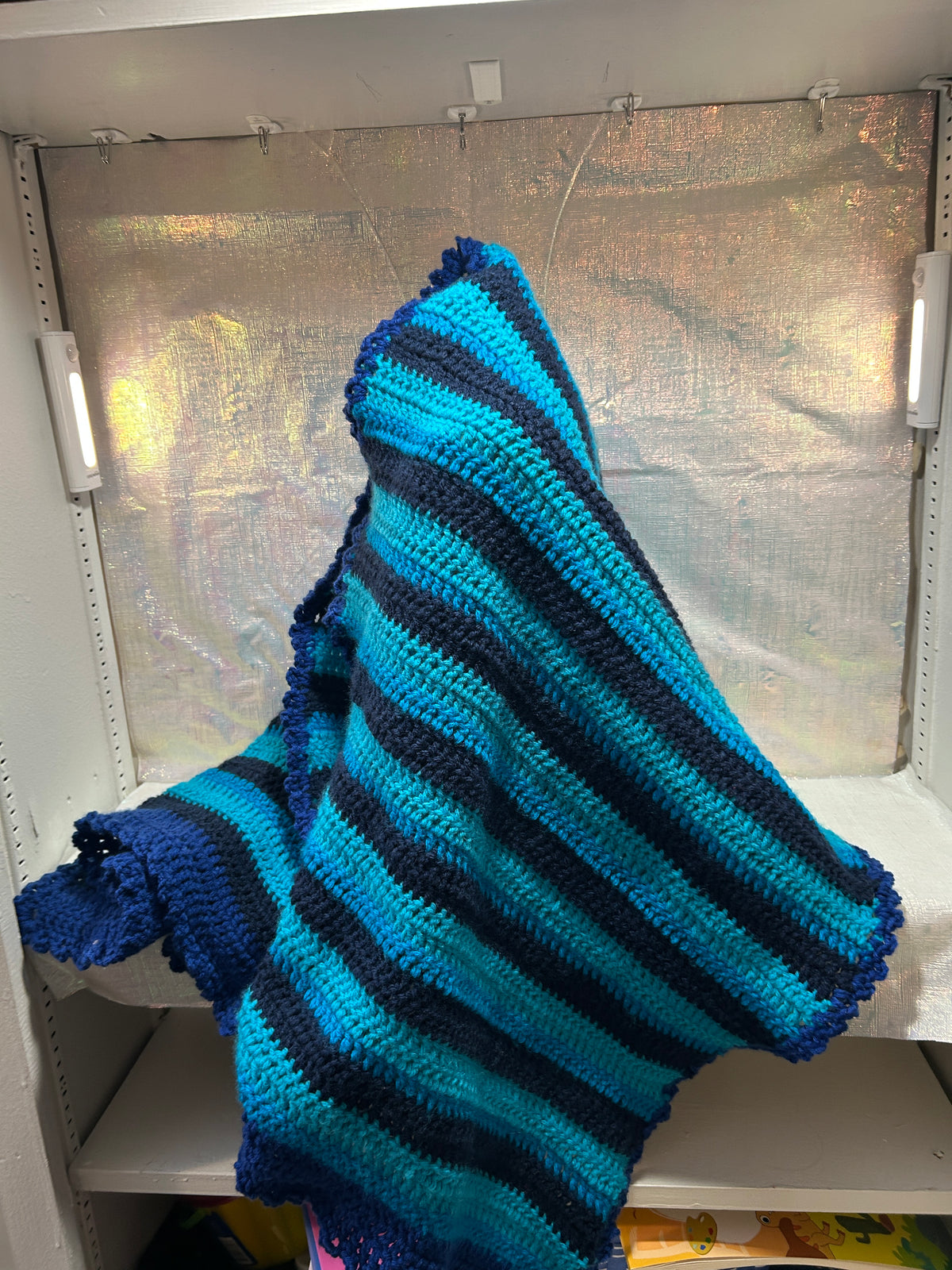 Crocheted Striped Prayer Shawls